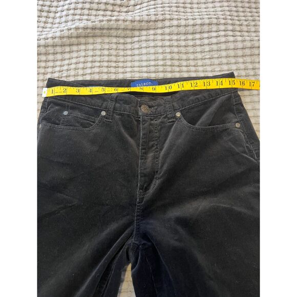 Talbots Womens Black Corduroy Pants 6 High Rise Straight Leg Curvy Fall Preppy - Picture 7 of 13